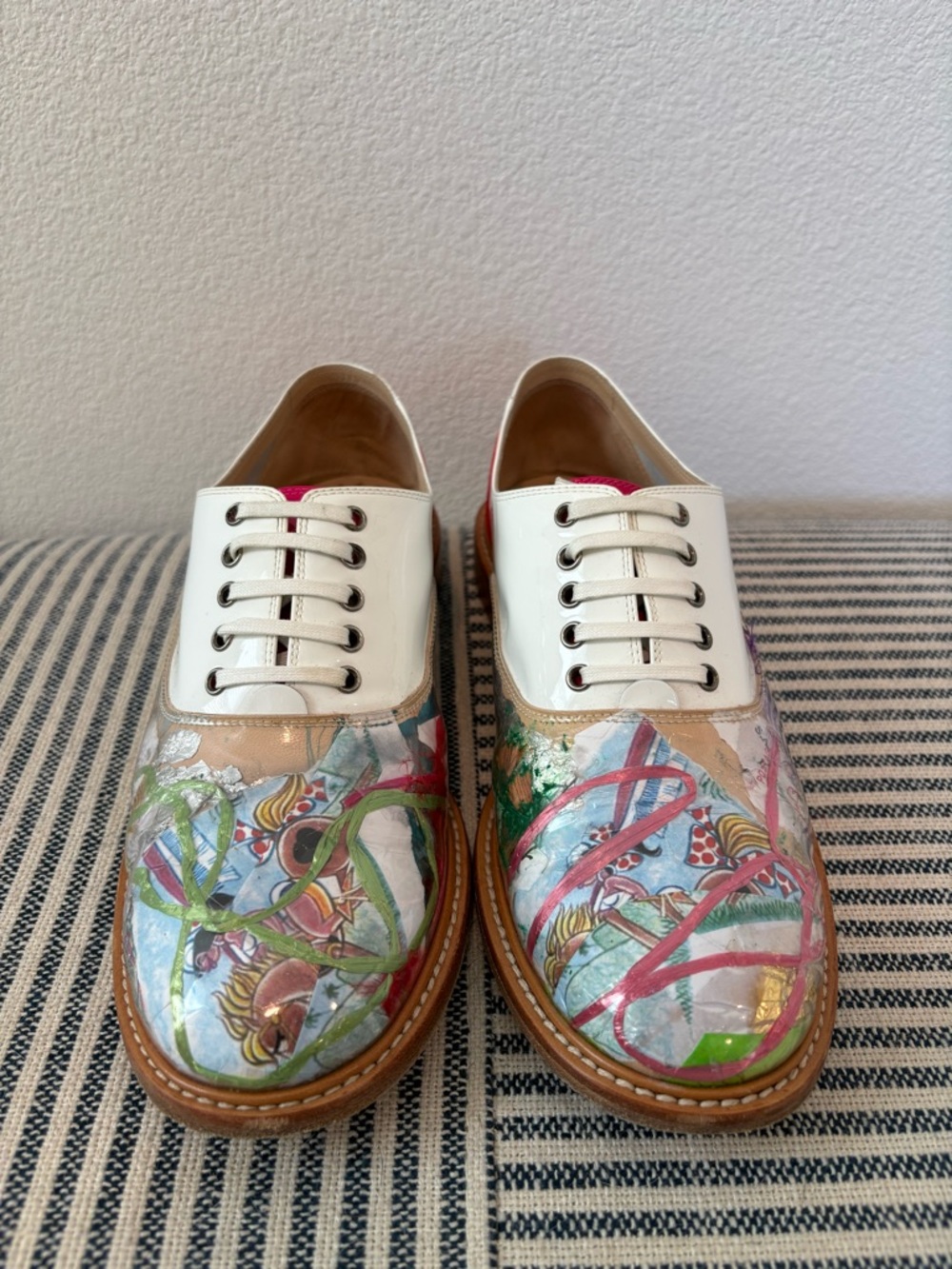 Christian Louboutin “Havana Trash” 20th Anniversary Leather Lace-Up Flats